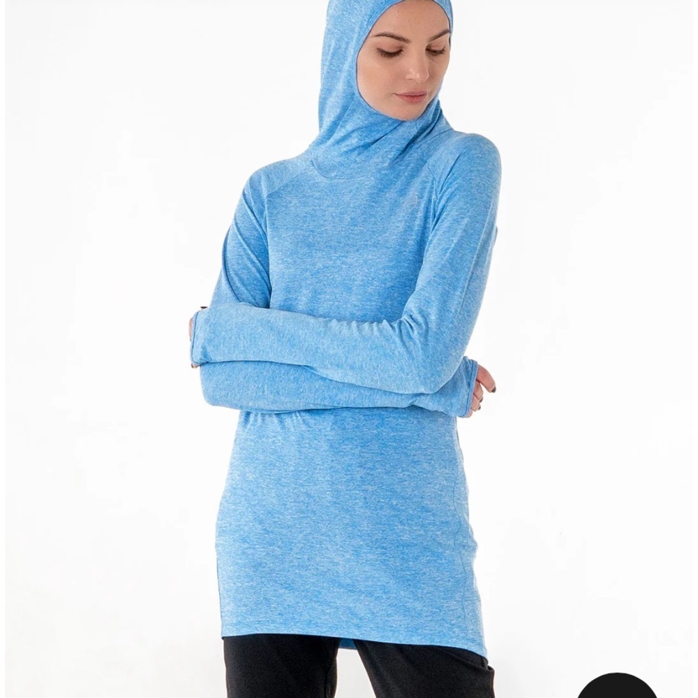 Halo Blue Long Sleeve Tunic Top size medium